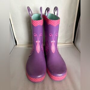 Western Chief Purple and Pink butterfly Kids Rain Boots 4